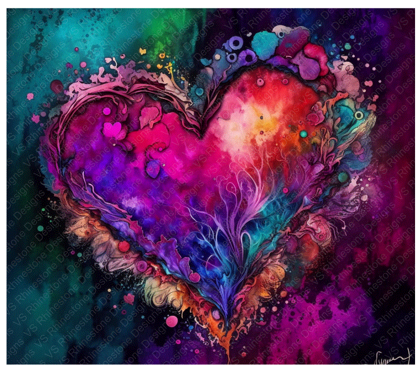 Alcohol Ink Heart Full Color Wrap